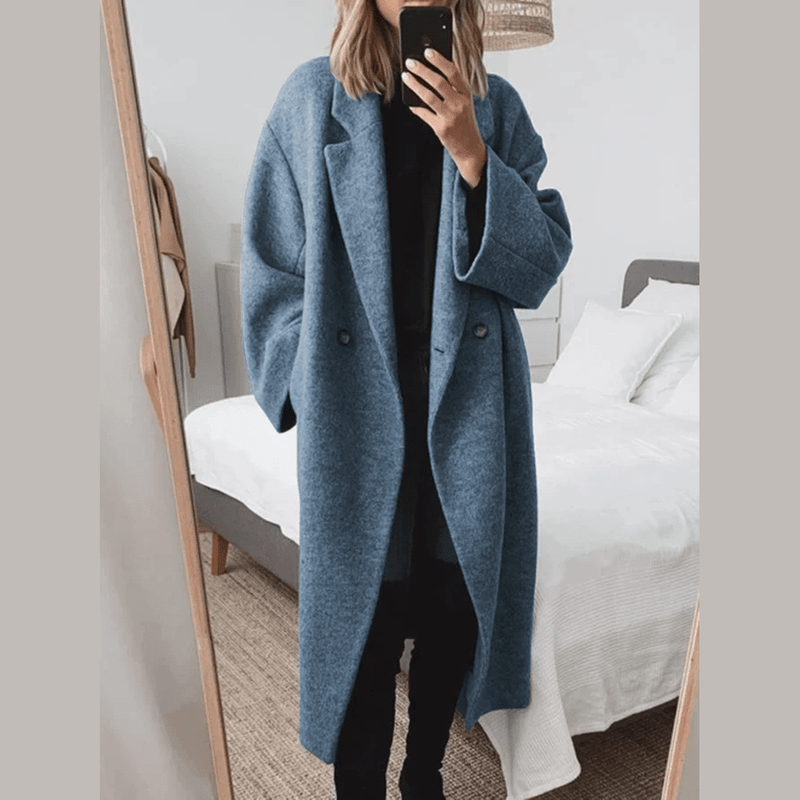Bonjour Melbourne-Margot - Opulent Oversized Gray Statement Coat for Fall