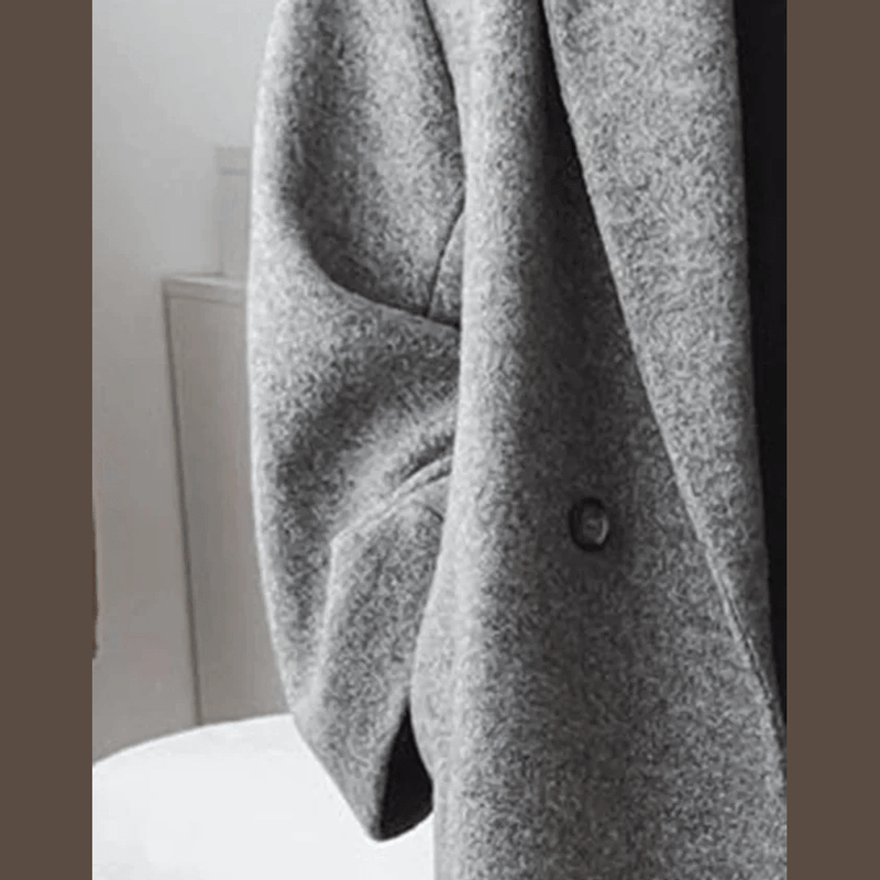 Bonjour Melbourne-Margot - Opulent Oversized Gray Statement Coat for Fall