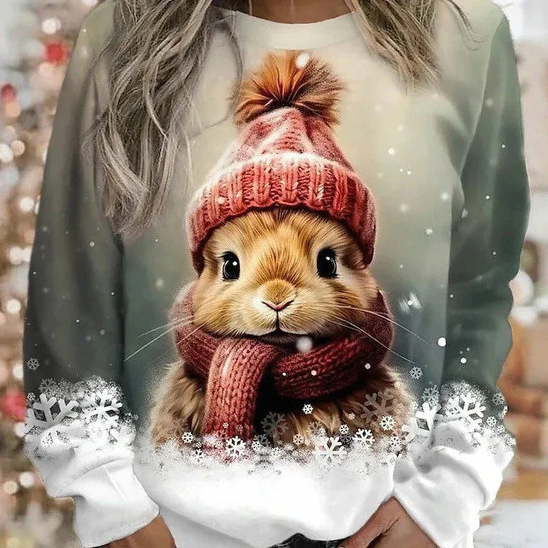 Bonjour MelbourneTruiNina - Adorable Bunny Christmas Sweater for a Cozy Holiday Look