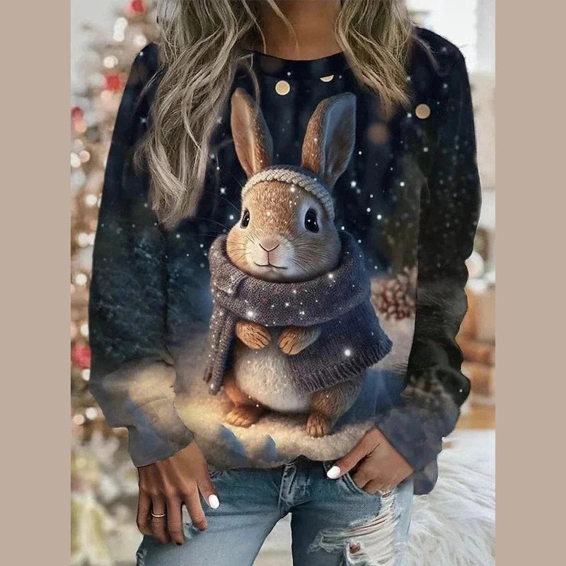 Bonjour MelbourneTruiNina - Adorable Bunny Christmas Sweater for a Cozy Holiday Look