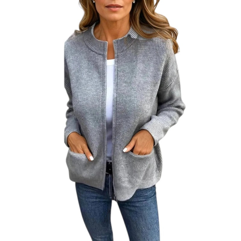 Odile - Chic Zip-Up Knit Jacket