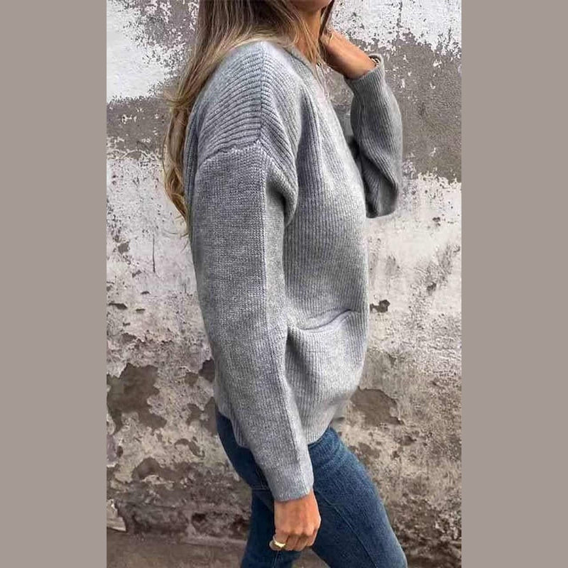 Bonjour Melbourne-Odile - Chic Zip-Up Knit Jacket Crafted from Soft Cotton
