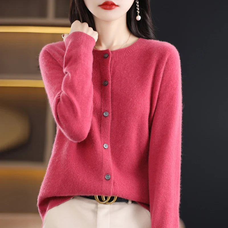 Bonjour Melbourne-Opal - Women's 100% Merino Cashmere Cardigan