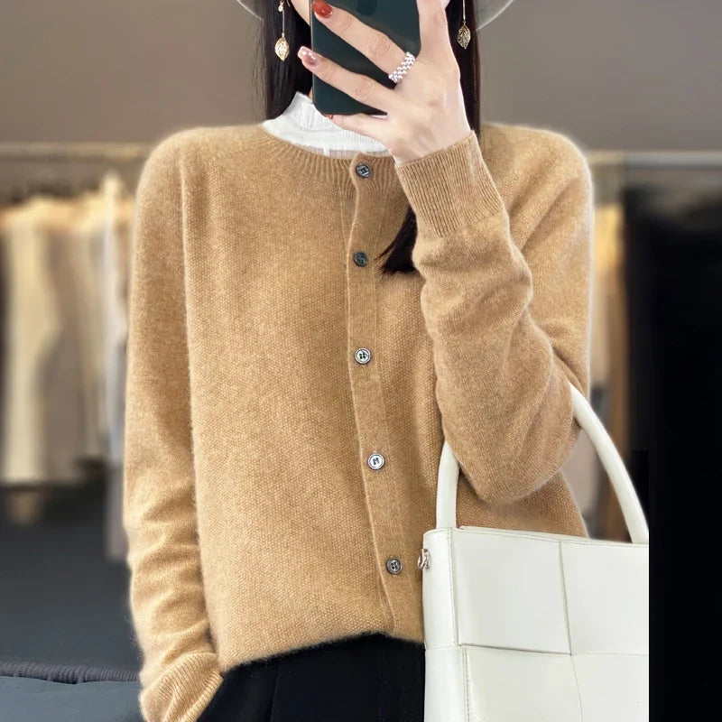 Bonjour Melbourne-Opal - Women's 100% Merino Cashmere Cardigan