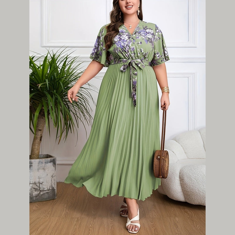 Bonjour MelbourneWomen's Plus Size DressesPlus Size Women's Belted Formal Dress - Fleur Collection