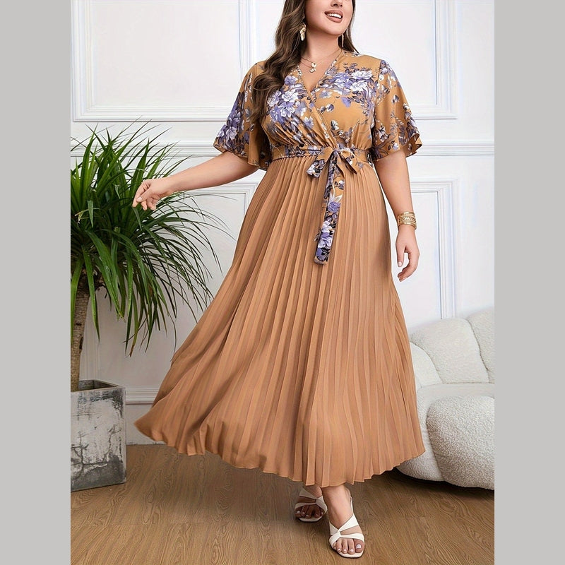 Bonjour MelbourneWomen's Plus Size DressesPlus Size Women's Belted Formal Dress - Fleur Collection