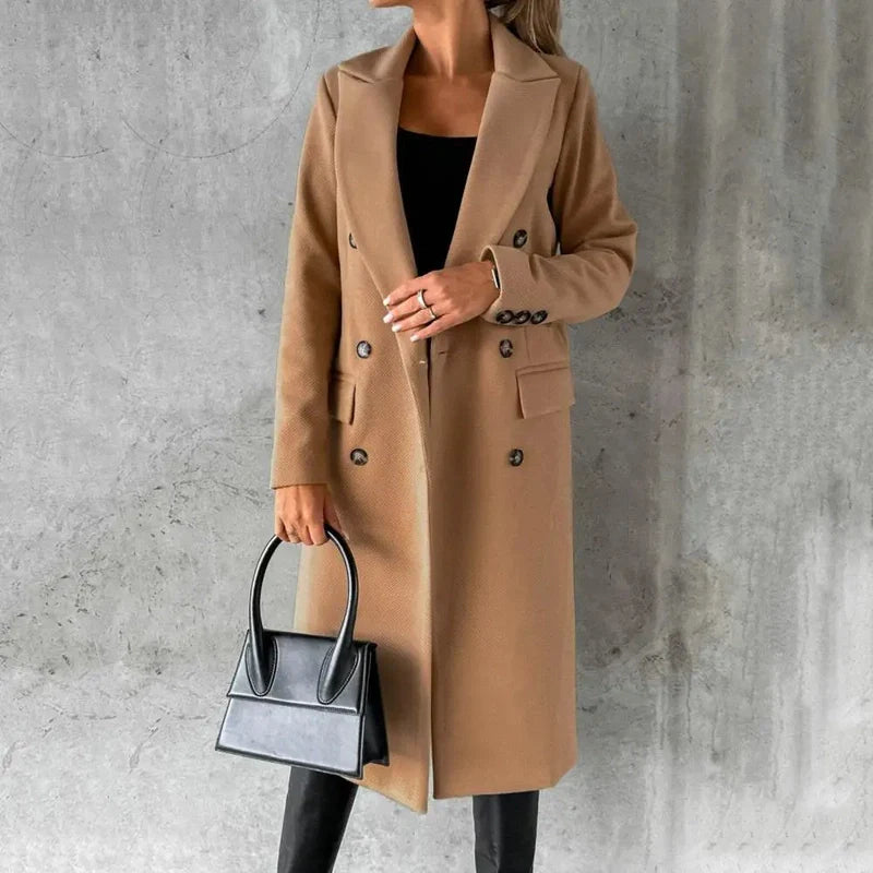 Bonjour Melbourne-Selena - Elegant Wool Trench Coat