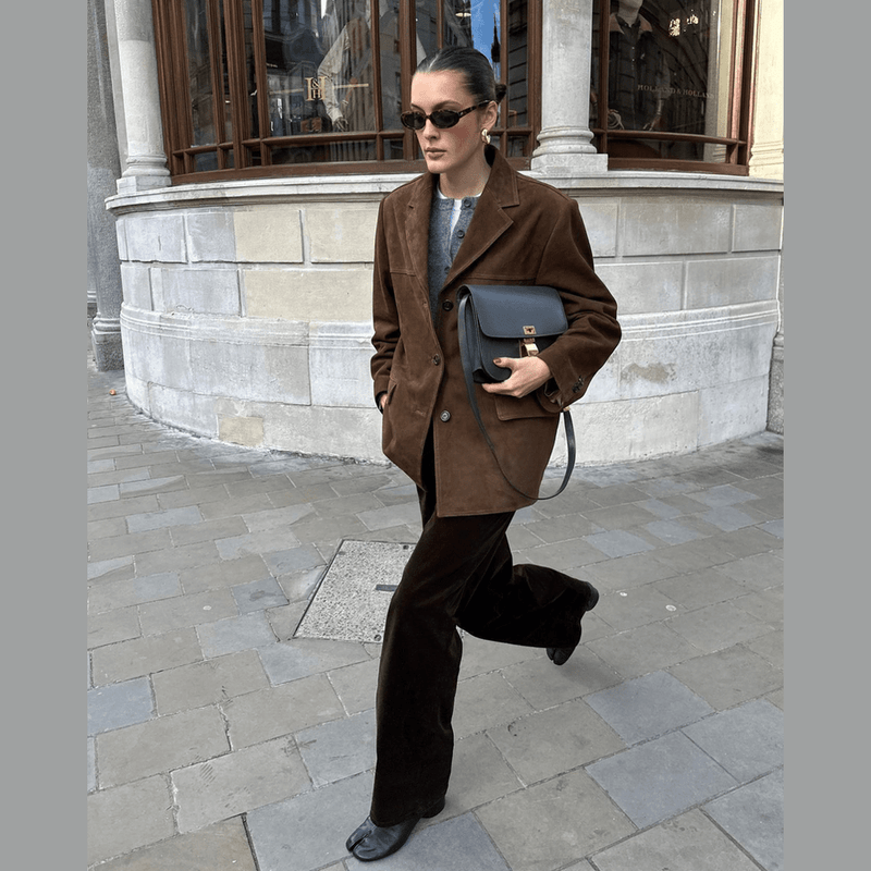 Bonjour Melbourne-Sophia - Classic Suede Blazer with Vintage Appeal