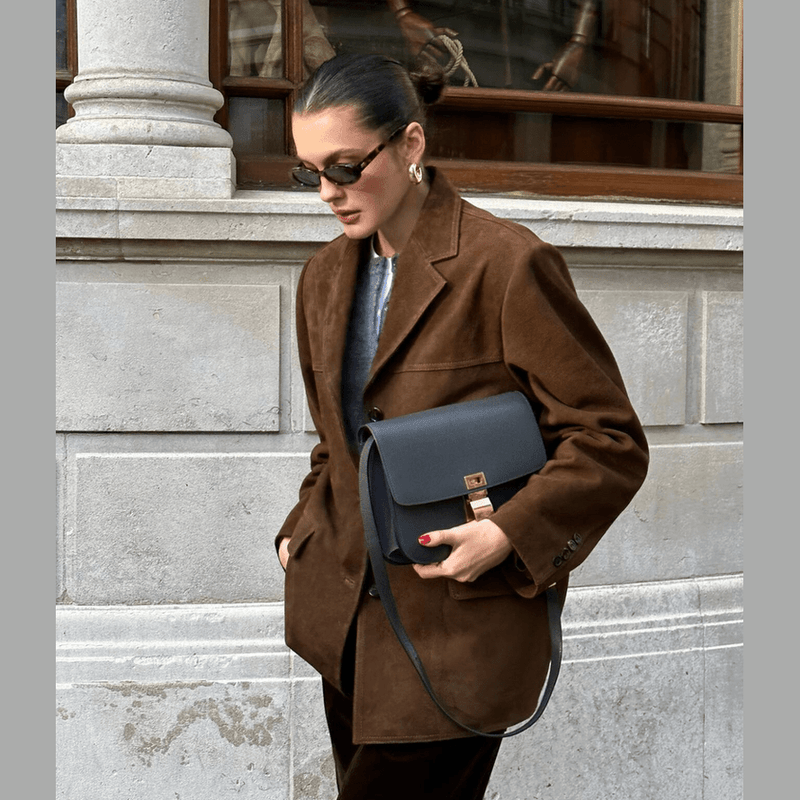 Bonjour Melbourne-Sophia - Classic Suede Blazer with Vintage Appeal