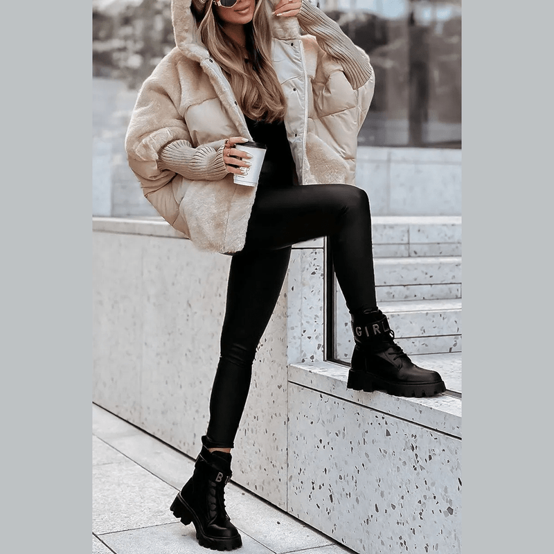 Bonjour Melbourne-Coat-Sophie - Chic Multicolored Winter Coat