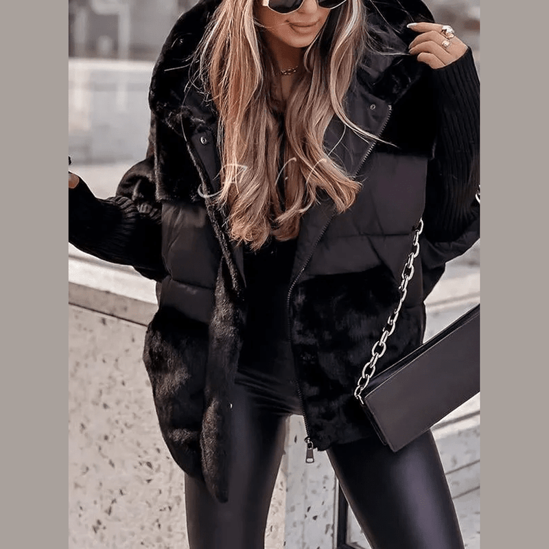Bonjour Melbourne-Coat-Sophie - Chic Multicolored Winter Coat