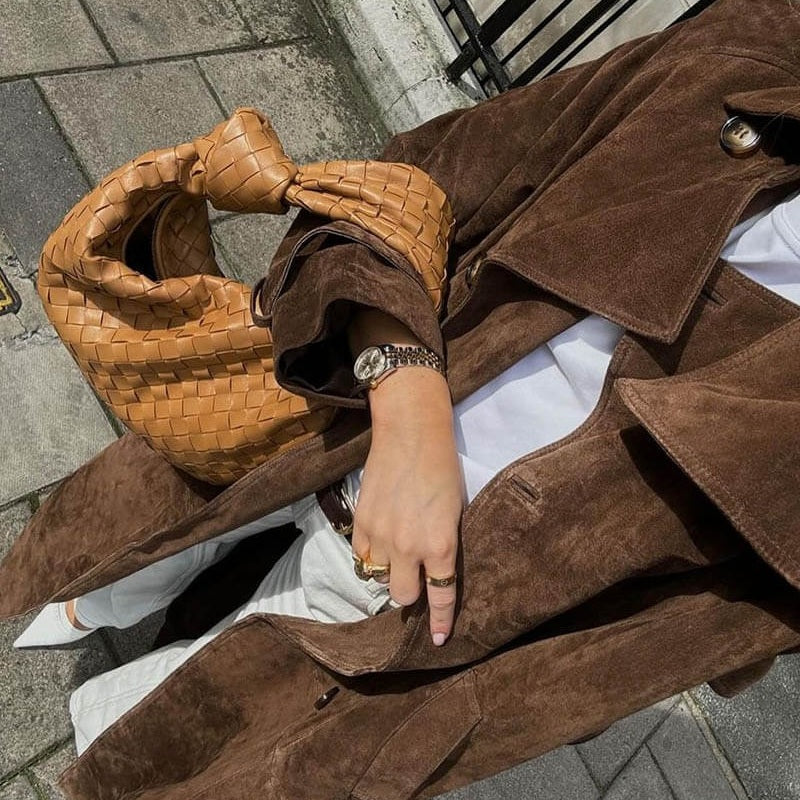 Bonjour Melbourne-Sophie - Elegant Leather Trench Coat for Sophisticated Style