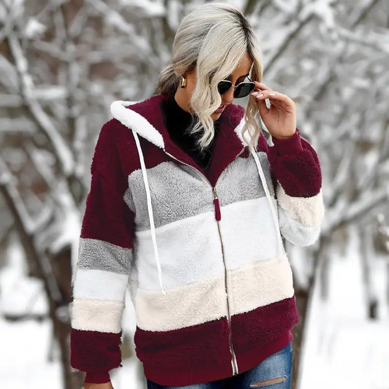 Bonjour Melbourne-manteau-Sophie - Stylish Autumn Cardigan with Cozy Fleece Comfort