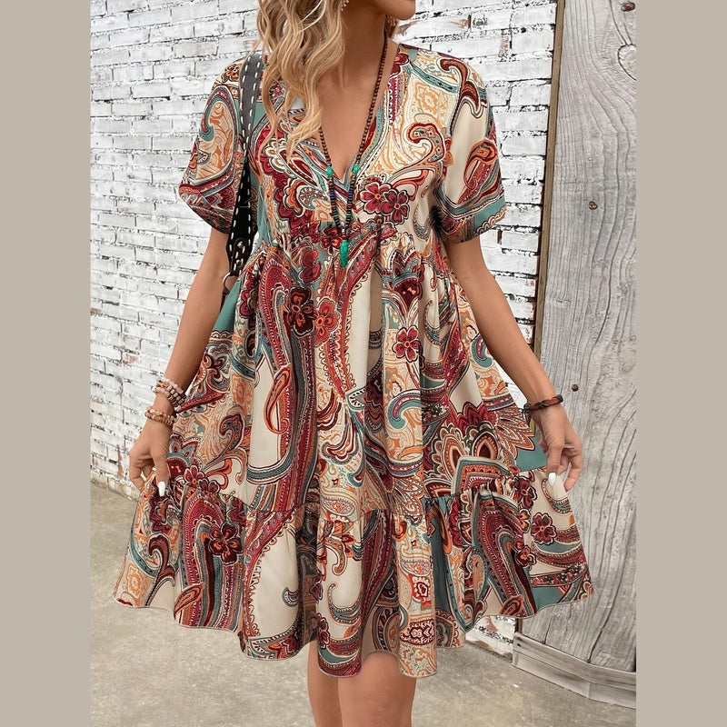 Bonjour MelbourneCasual DressesStylish Plus Size Women's Short Sleeve Summer Dress