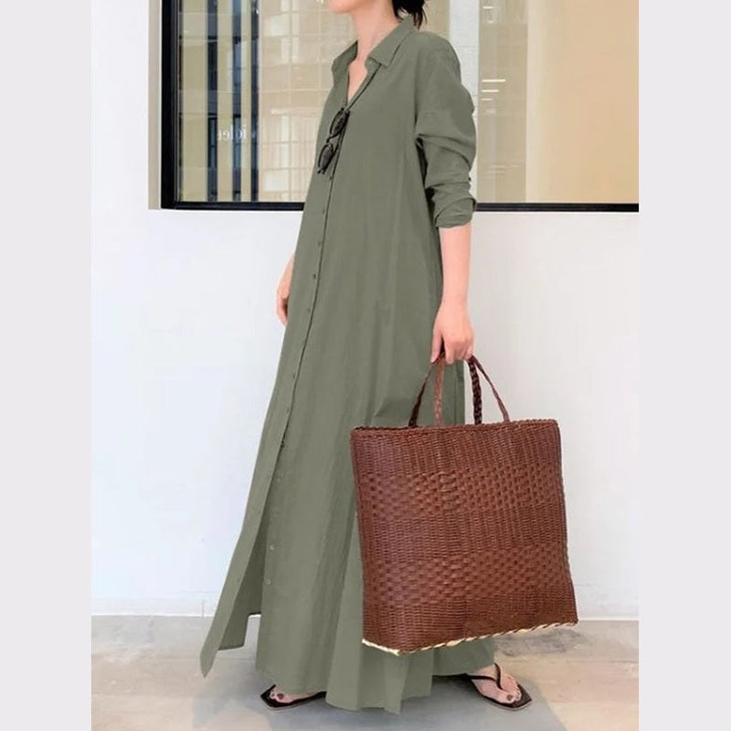 Bonjour MelbourneWomen’s DressesStylish Women's Black Button-Down Maxi Dress for Summer