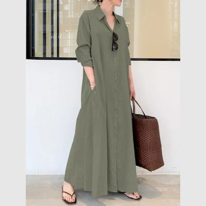 Bonjour MelbourneWomen’s DressesStylish Women's Black Button-Down Maxi Dress for Summer