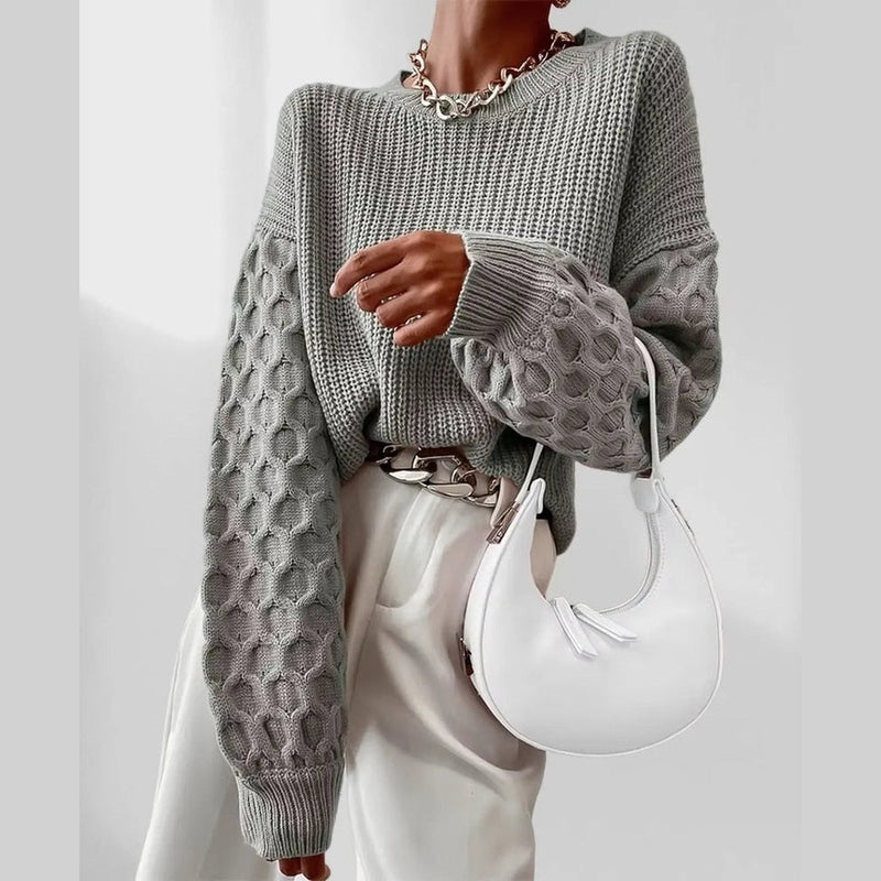 Bonjour MelbourneSweaterMaura - Chic Lantern Sleeve Sweater for Cozy Fall Days