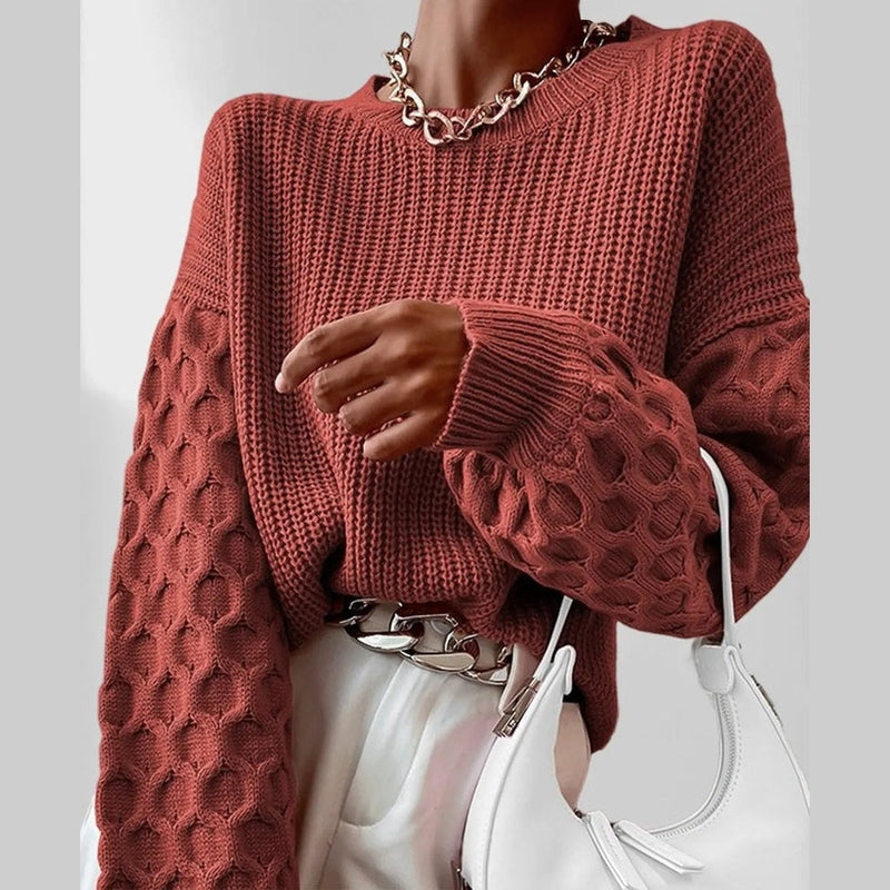 Bonjour MelbourneSweaterMaura - Chic Lantern Sleeve Sweater for Cozy Fall Days
