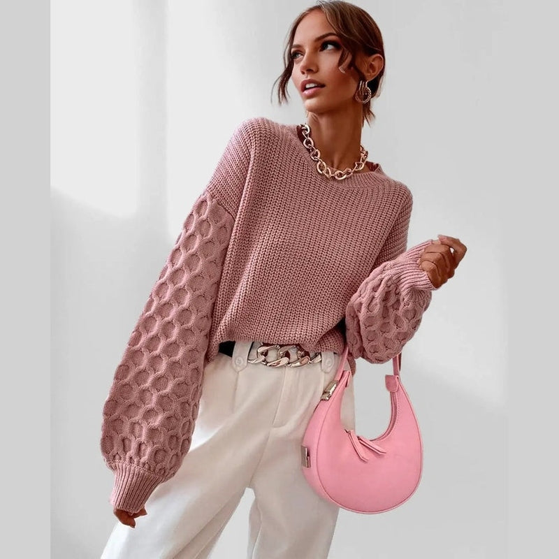 Bonjour MelbourneSweaterMaura - Chic Lantern Sleeve Sweater for Cozy Fall Days