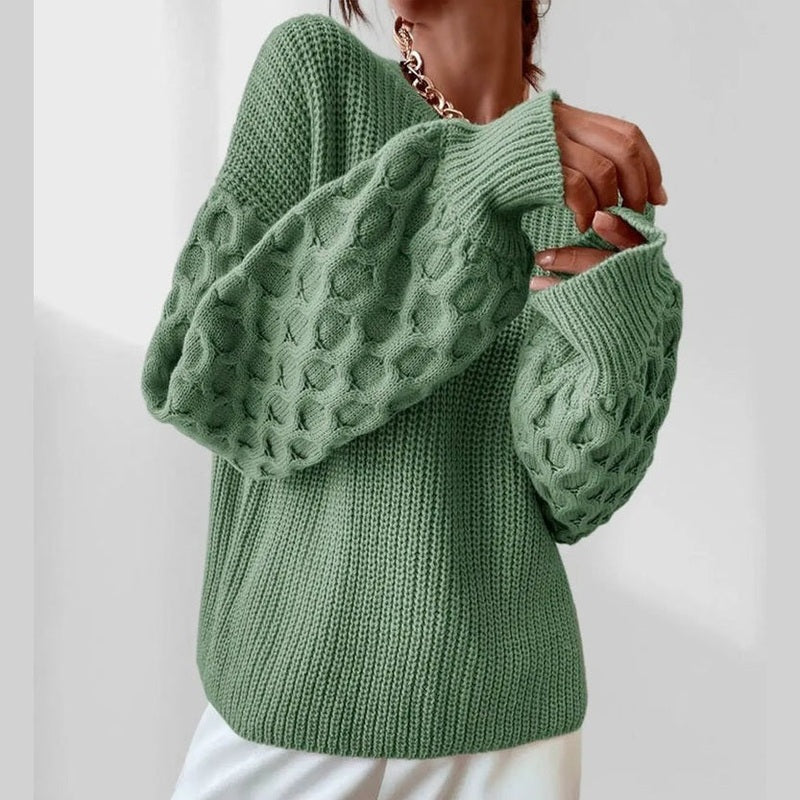 Bonjour MelbourneSweaterMaura - Chic Lantern Sleeve Sweater for Cozy Fall Days