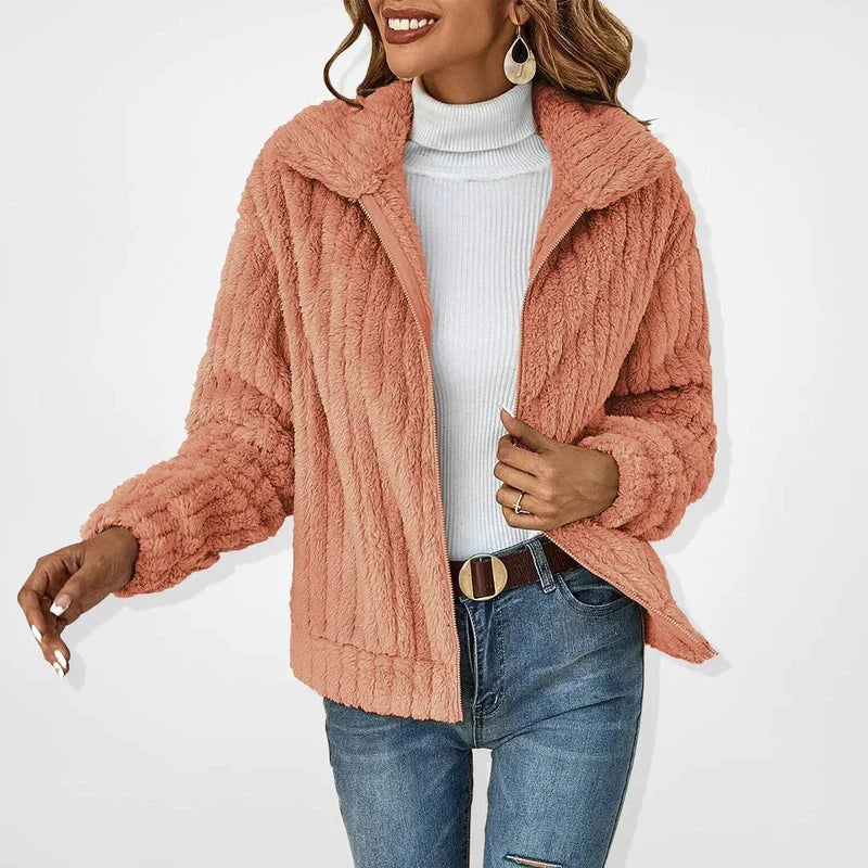 Bonjour MelbournesweatersTina - Plush Zip-Up Teddy Jacket for Ultimate Comfort and Warmth
