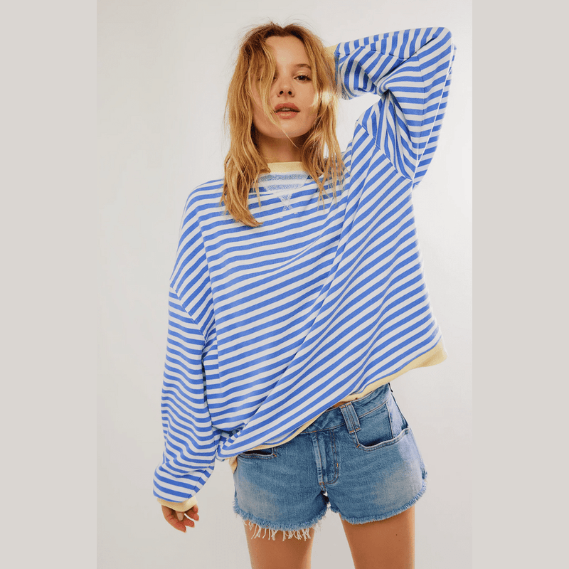 Bonjour MelbourneTruiHelena - Chic Striped Sweater for Cozy Autumn Style