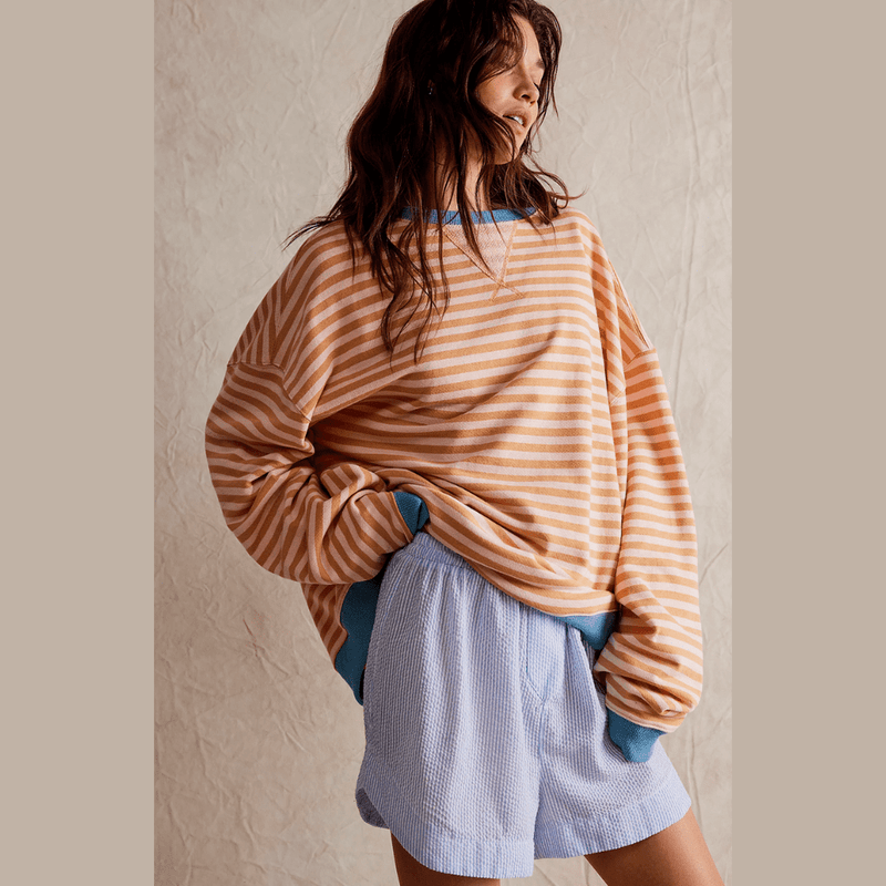 Bonjour MelbourneTruiHelena - Chic Striped Sweater for Cozy Autumn Style