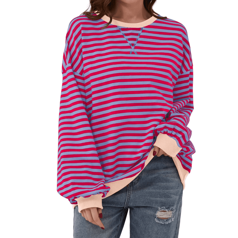 Bonjour MelbourneTruiHelena - Chic Striped Sweater for Cozy Autumn Style