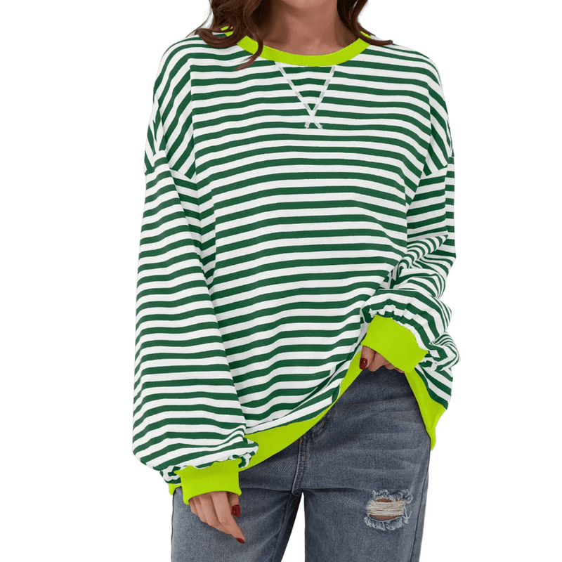 Bonjour MelbourneTruiHelena - Chic Striped Sweater for Cozy Autumn Style