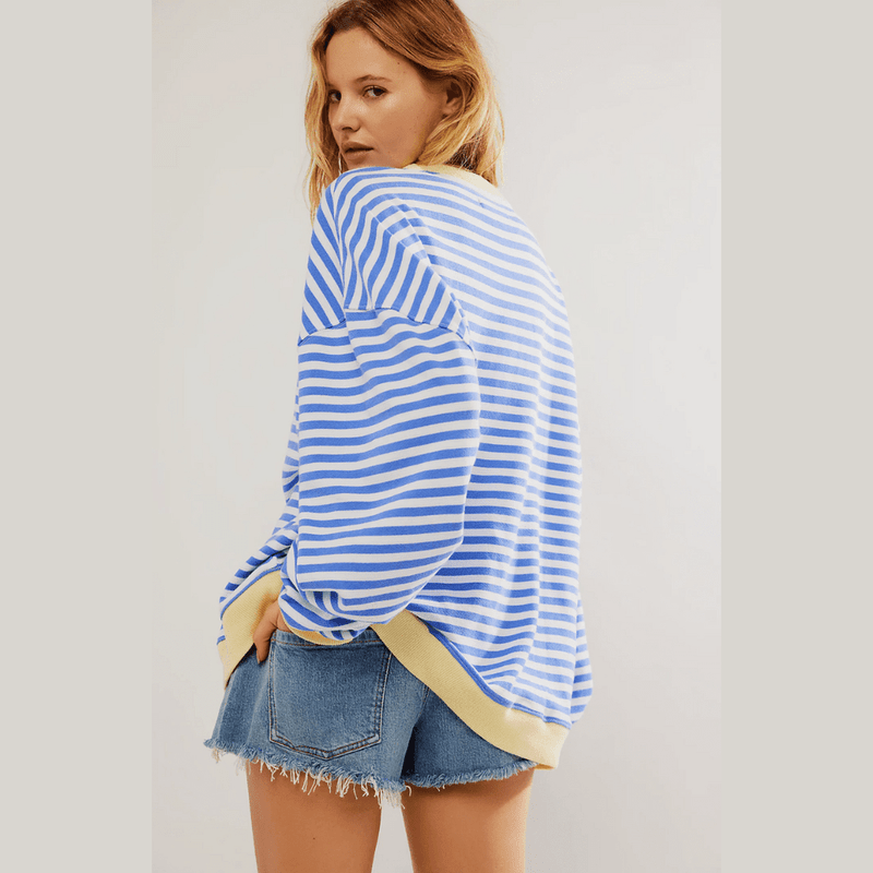 Bonjour MelbourneTruiHelena - Chic Striped Sweater for Cozy Autumn Style