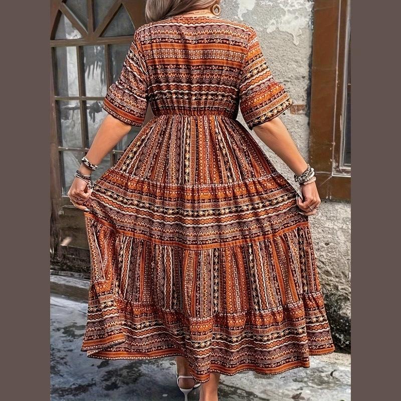 Bonjour MelbourneWomen's Plus Size DressesVibrant Plus Size Multicolor Summer Dress for Women