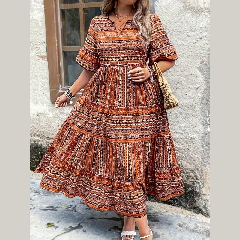 Bonjour MelbourneWomen's Plus Size DressesVibrant Plus Size Multicolor Summer Dress for Women