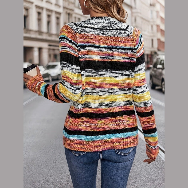 Bonjour Melbournewomen SweaterMia - Cozy Multicolor Knitted Cardigan for Stylish Comfort