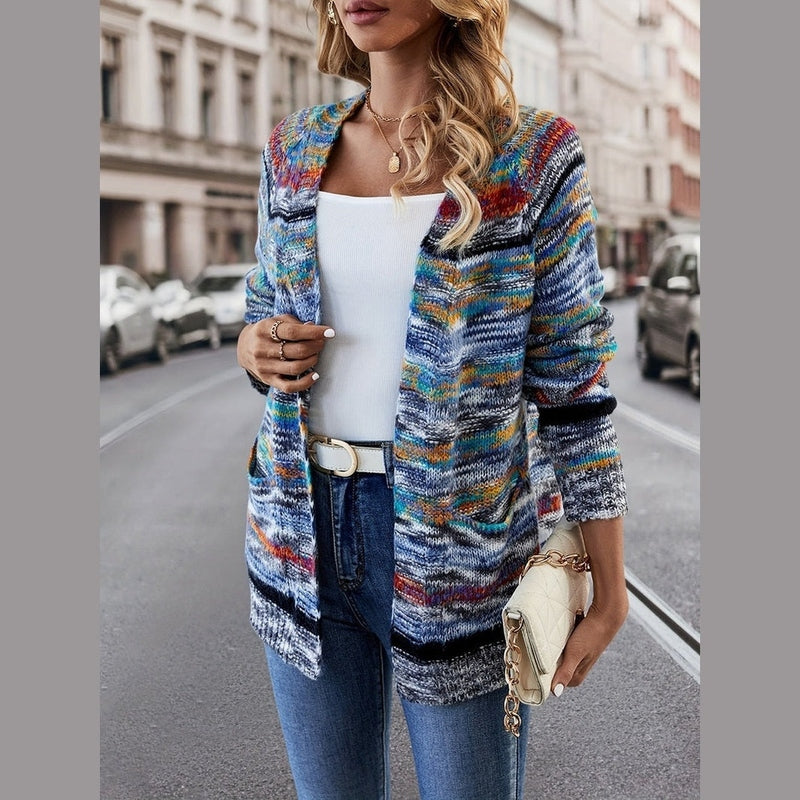 Bonjour Melbournewomen SweaterMia - Cozy Multicolor Knitted Cardigan for Stylish Comfort