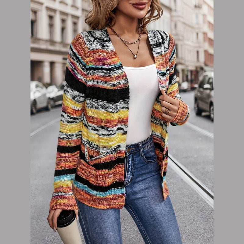 Bonjour Melbournewomen SweaterMia - Cozy Multicolor Knitted Cardigan for Stylish Comfort
