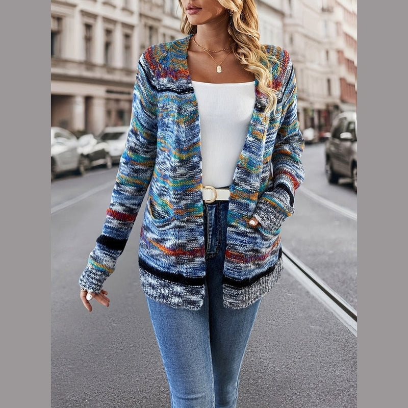 Bonjour Melbournewomen SweaterMia - Cozy Multicolor Knitted Cardigan for Stylish Comfort