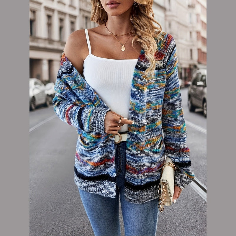 Bonjour Melbournewomen SweaterMia - Cozy Multicolor Knitted Cardigan for Stylish Comfort