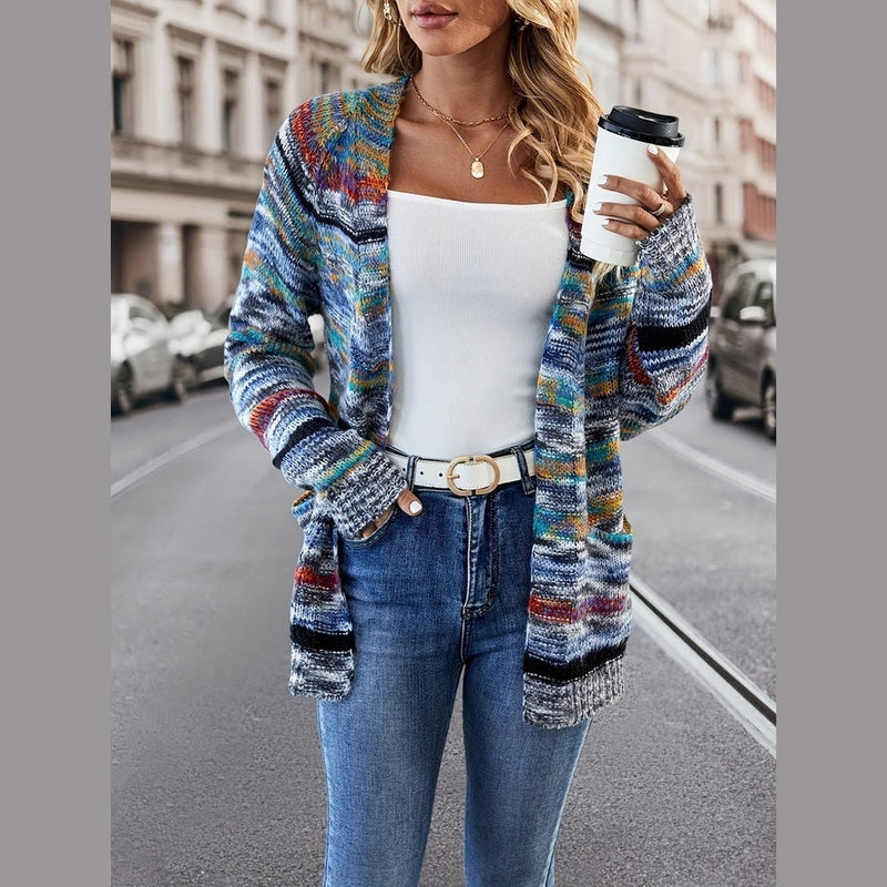 Bonjour Melbournewomen SweaterMia - Cozy Multicolor Knitted Cardigan for Stylish Comfort