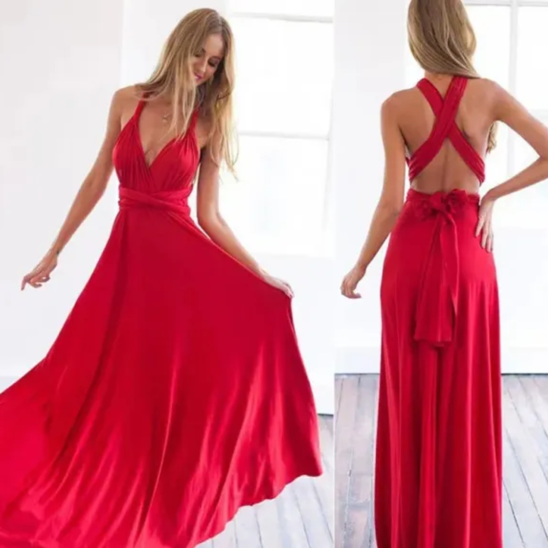 Elegant Back-Free Maxi Evening Dress - Formal Gown for Women 9