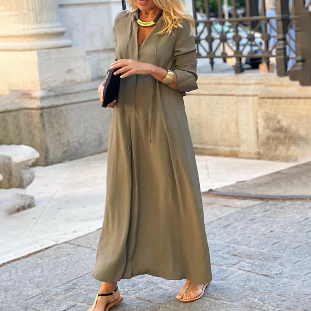 Elegant Black Maxi Dress with 3/4 Sleeves for Women 2