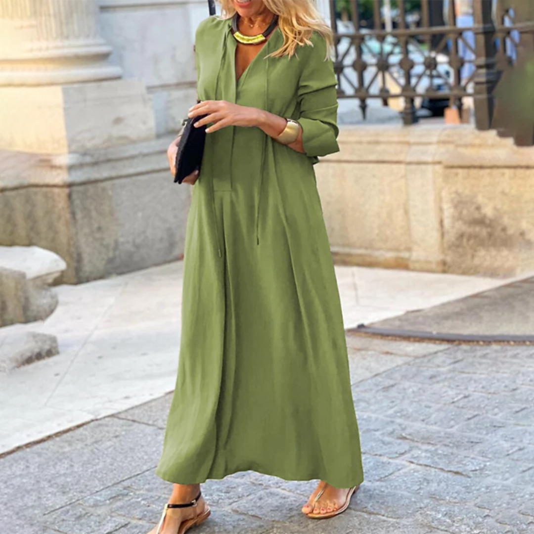 Elegant Black Maxi Dress with 3/4 Sleeves for Women 3