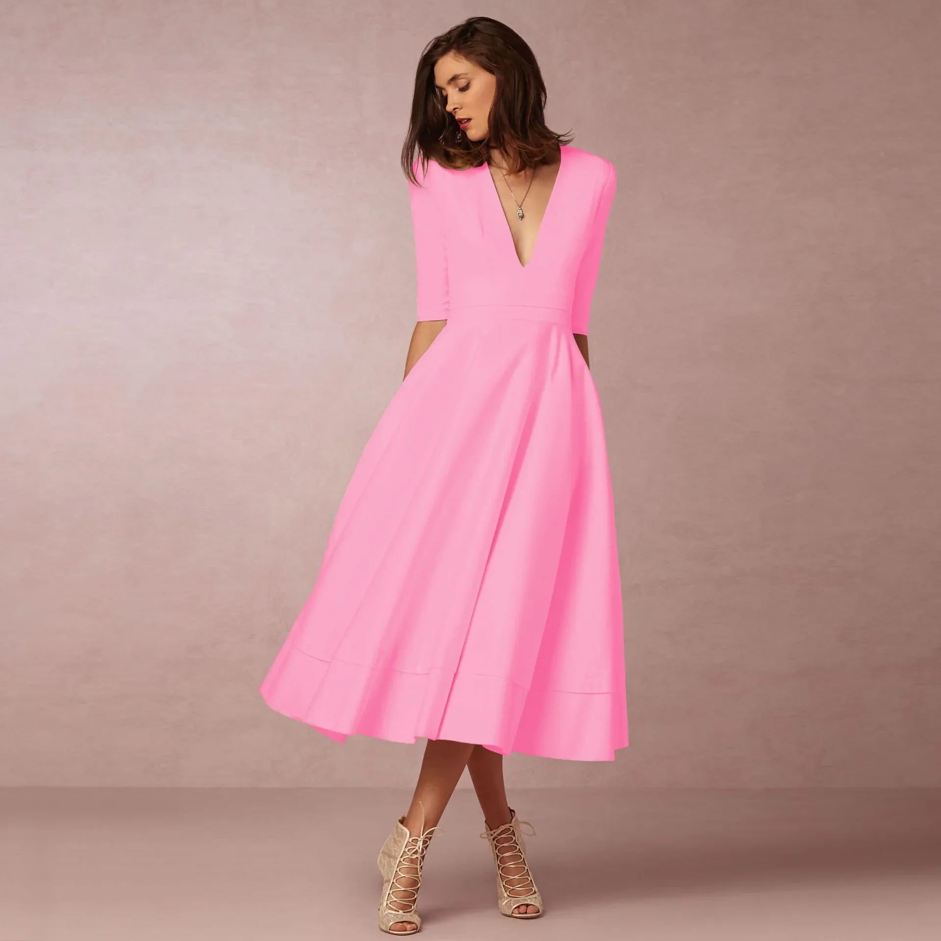 Elegant Midi Evening Dress - Timeless Formal Gown for Women 2
