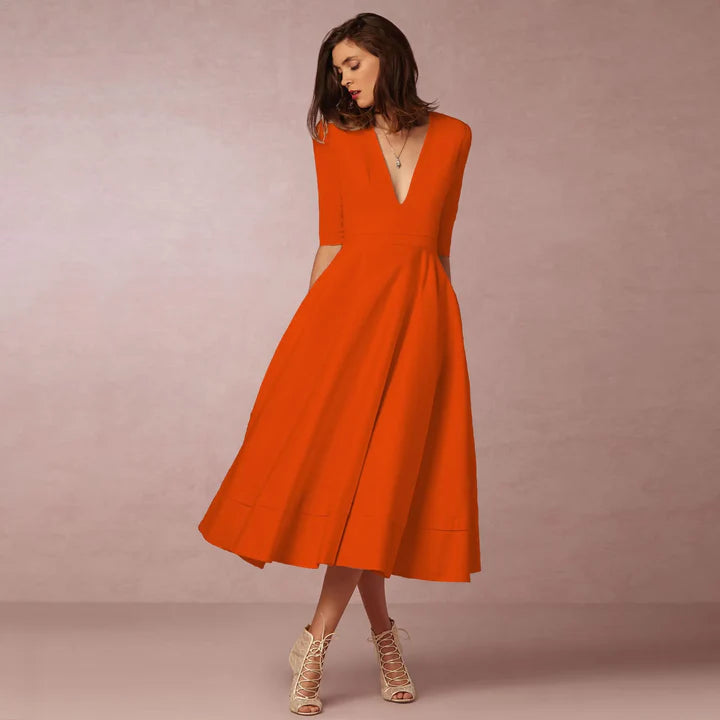 Elegant Midi Evening Dress - Timeless Formal Gown for Women 3