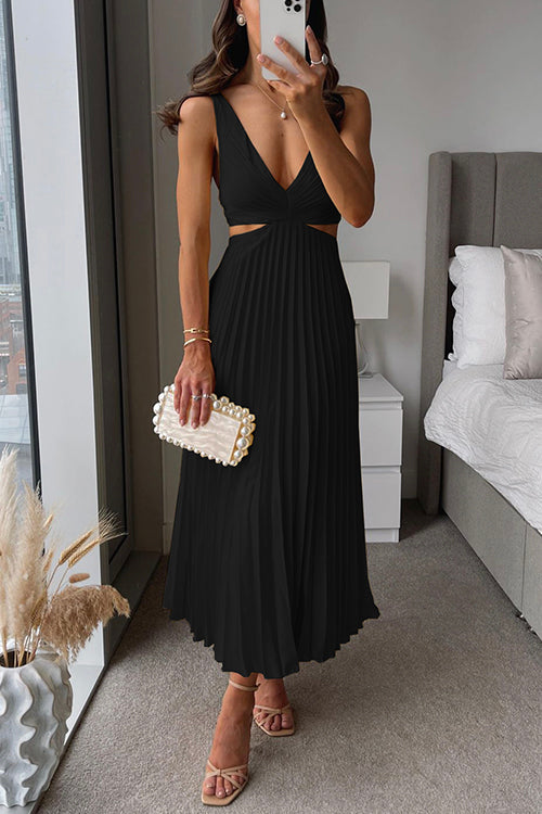 Elegant Midi Pleated Dress - Wedding Guest & Formal Wear 7