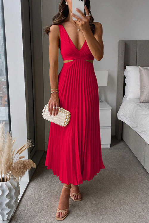 Elegant Midi Pleated Evening Dress - Formal Wedding Guest Gown 10