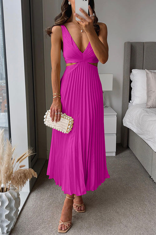 Elegant Midi Pleated Evening Dress - Formal Wedding Guest Gown 9