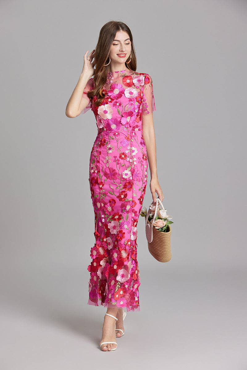 Elegant Sleeveless Embroidered Maxi Dress for Women 4