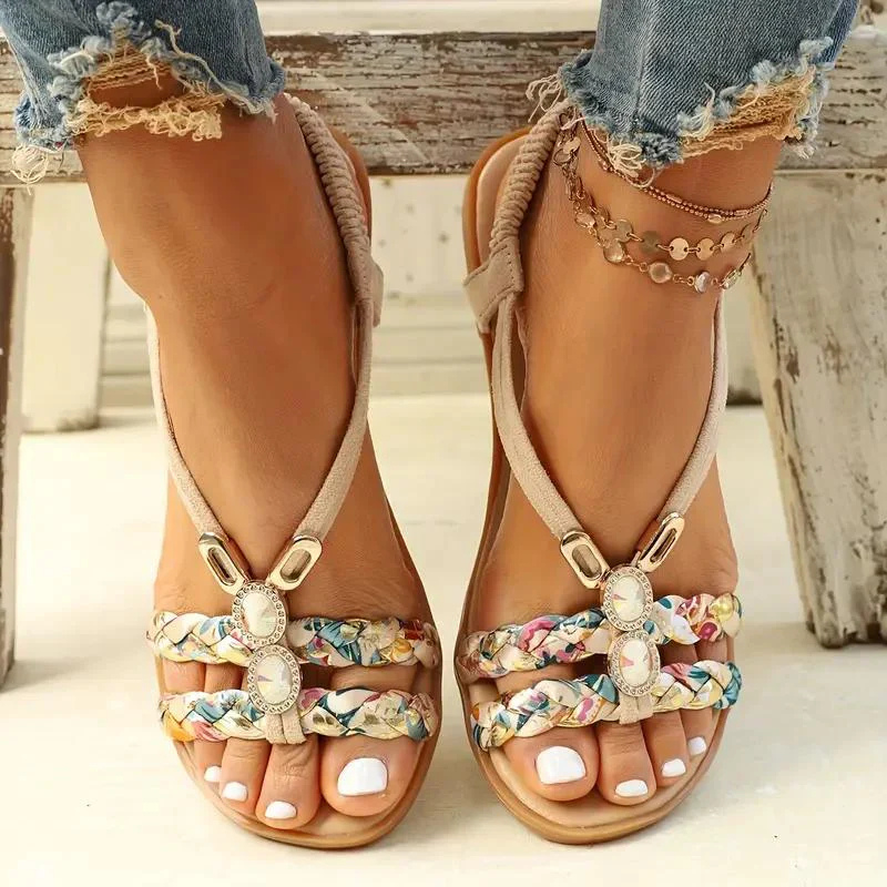 Elegant Slingback Sandals for Women with Pearl Accents 7