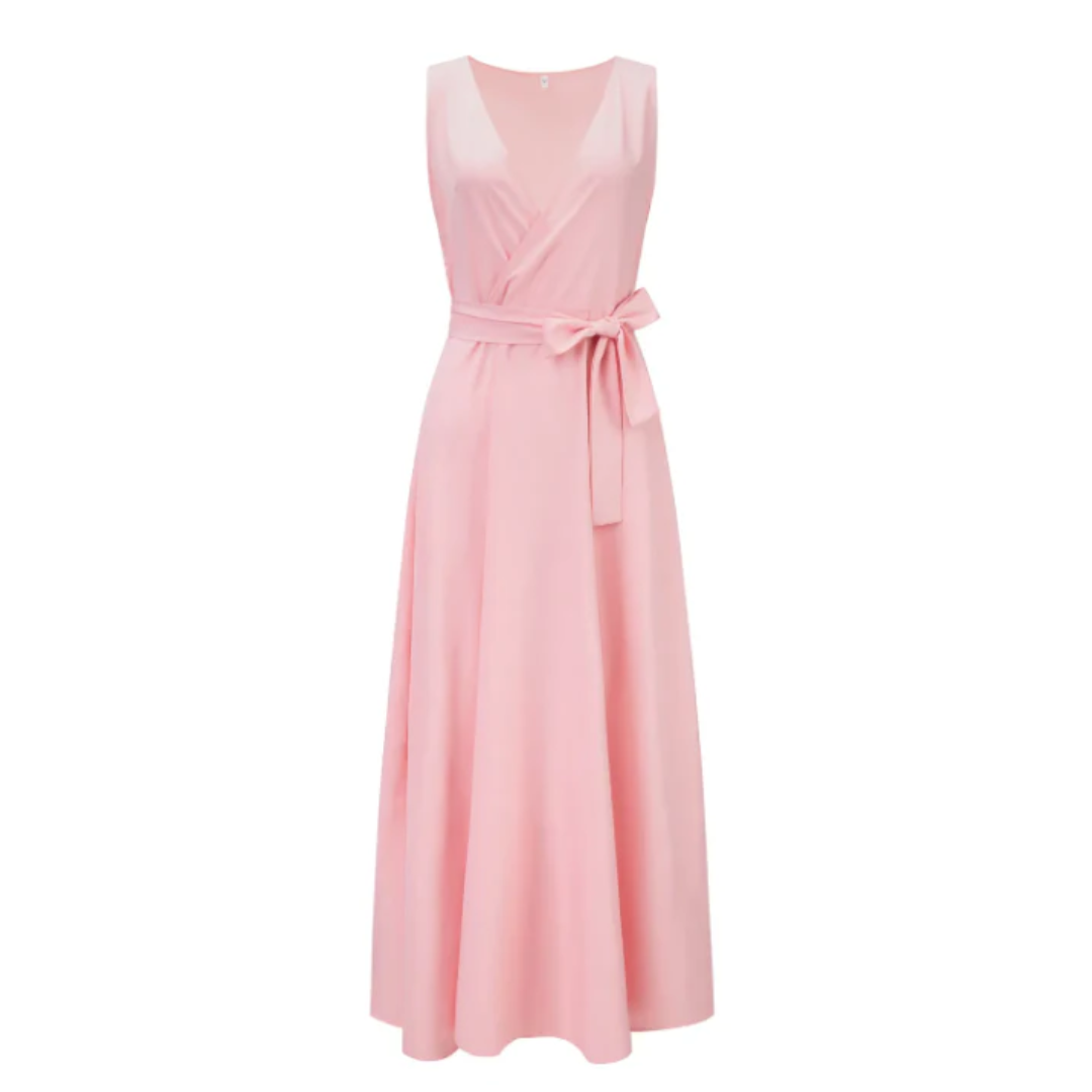Elegant V-Neck Maxi Wrap Dress for Women 7