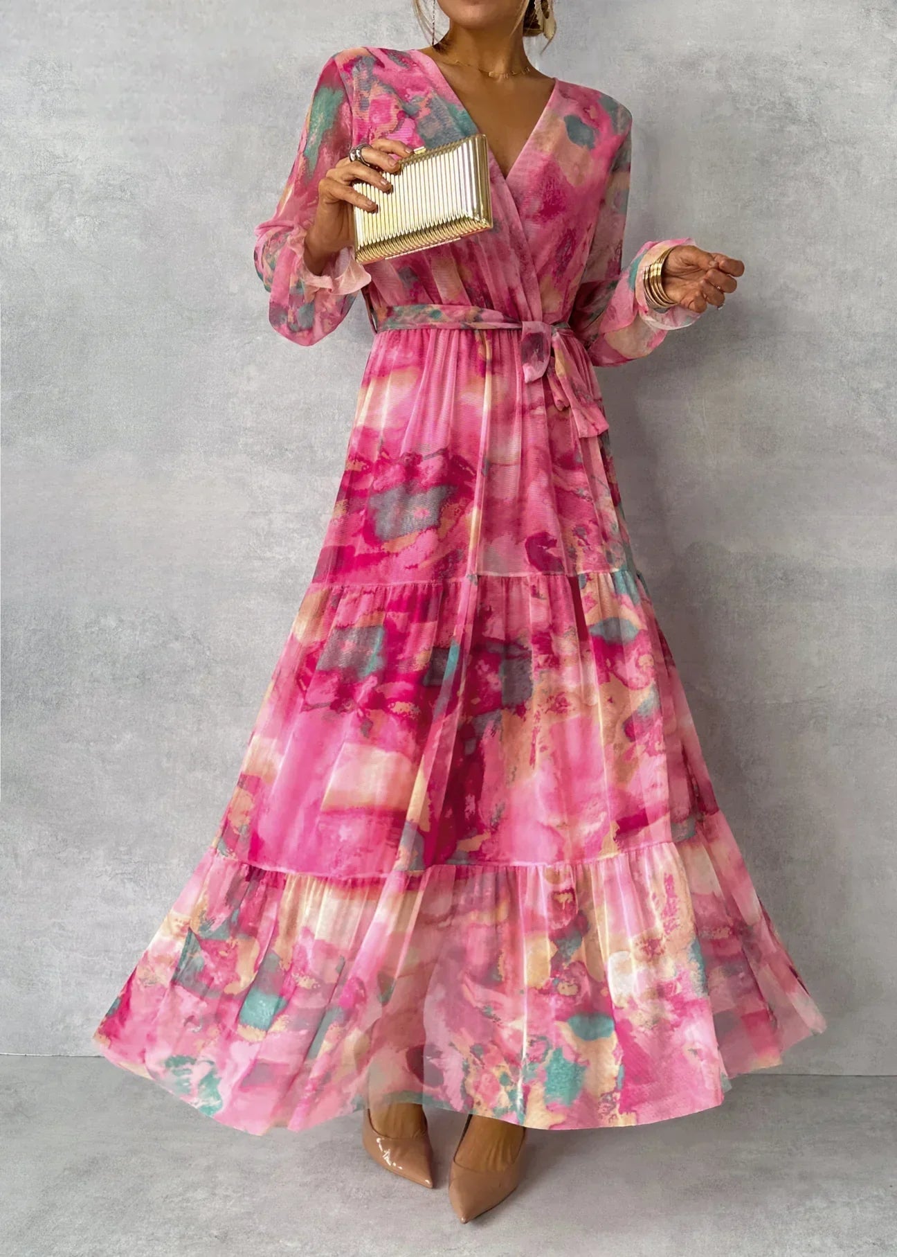 Elegant Women's Floral Wrap Maxi Dress - Summer Essential 1